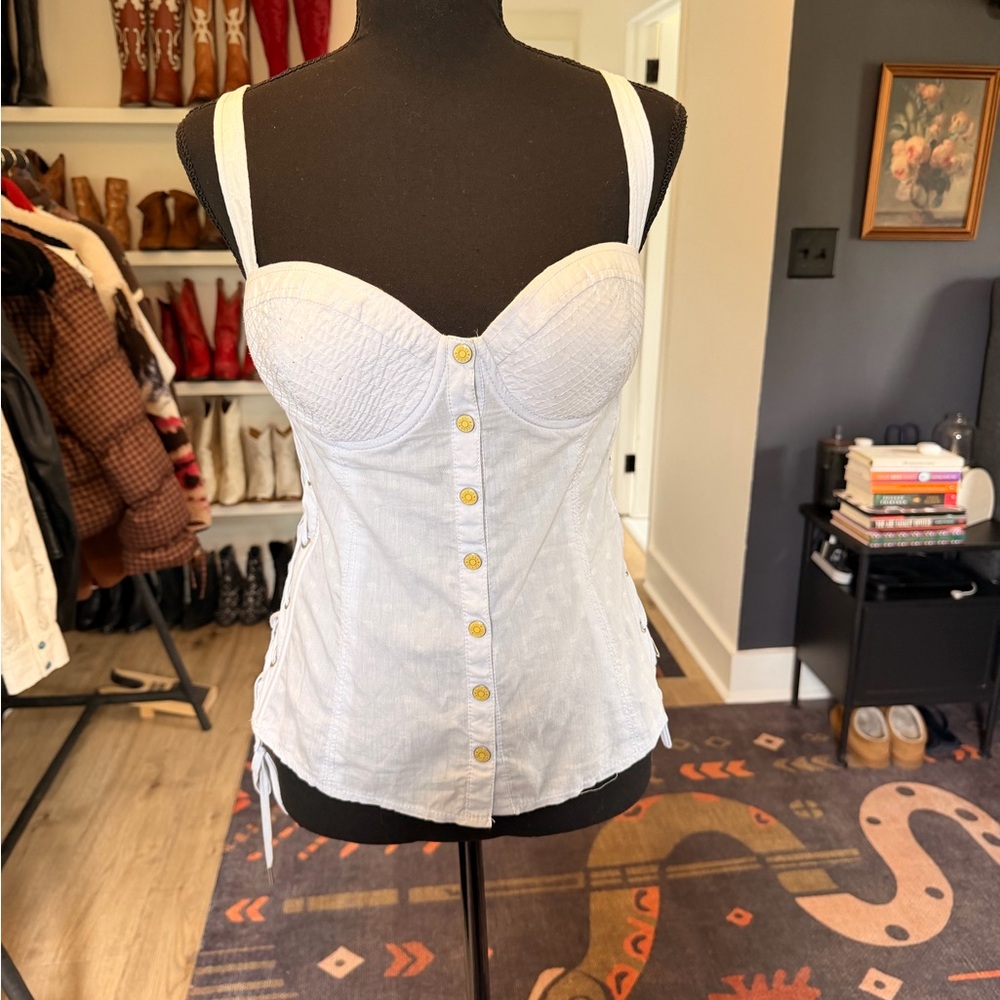 Guess Powder Blue Button-Front Camisole